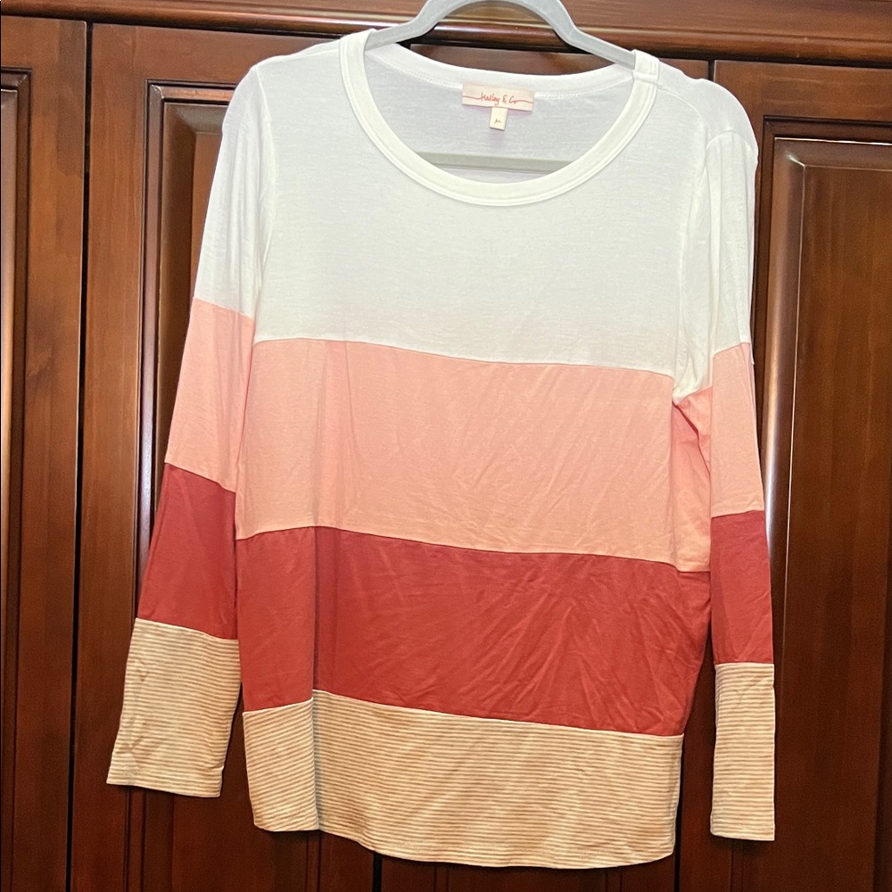 Anthropologie Colorblock Long Sleeve Top